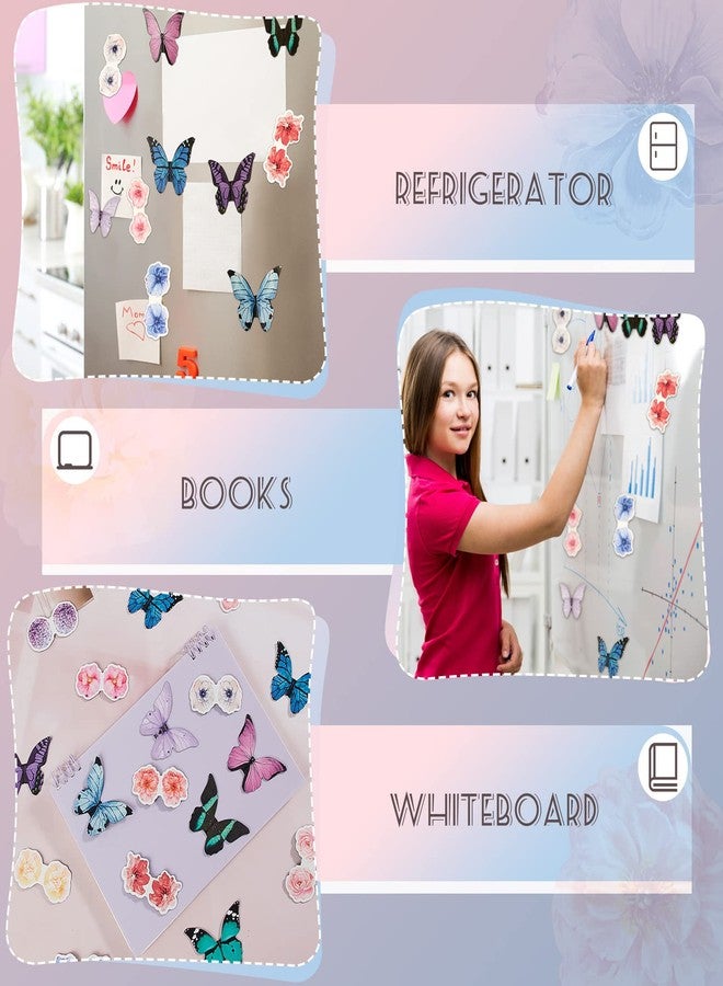 Faccito 24 Pieces Butterfly Magnetic Bookmarks Cute Magnet Page Foldable Page Markers Flower Butterfly Bookmarks Clip for Women Students Book Lovers Reading, Office Christmas Supplies Gifts - Image 3