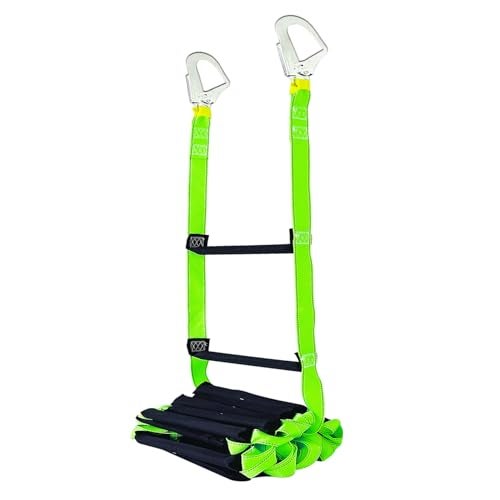 FKNGS Fire Escape Ladder with 2 Heavy Hooks, 26.5 Feet Emergency Fire Ladder for 2-3 Story Homes, Reusable Safety Rope Ladders for Balcony Railing Treehouse, Green - Image 1