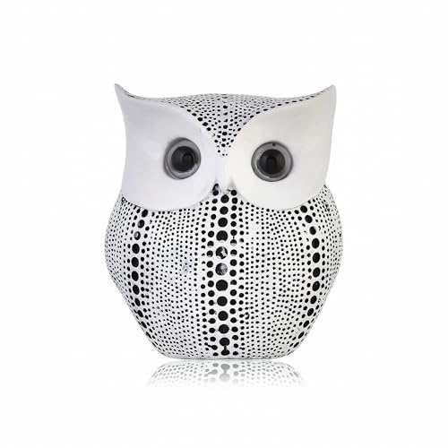 CraftVatika Modern Classy Resin Art Figure White Owl Showpieces for Home Decor Good Luck - Pack of 1 Owl Showpieces for Home Decor - Image 5
