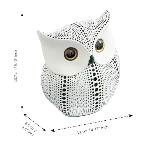CraftVatika Modern Classy Resin Art Figure White Owl Showpieces for Home Decor Good Luck - Pack of 1 Owl Showpieces for Home Decor - Image 2