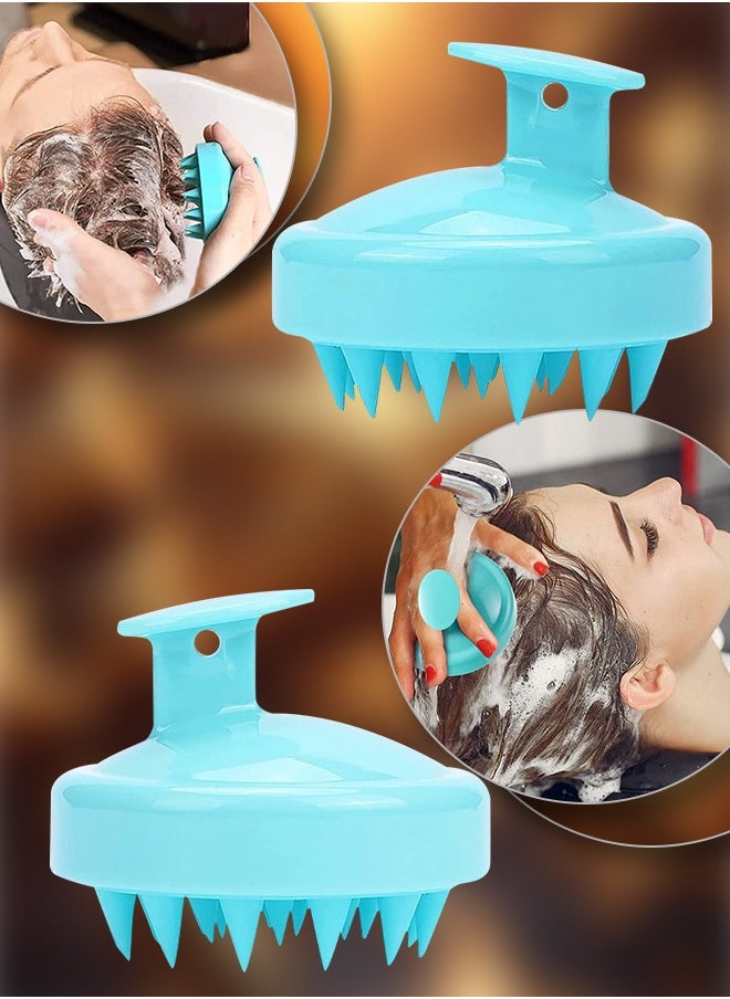 NIKITA.VIVI 2 Pcs Hair Scalp Massager Shampoo Brush for Shower,Scalp Scrubber with Soft Silicone Bristles for Hair Growth & Dandruff Treatment,Wet Dry Oil Hair Massager Hair Care Head Brush for All Hair Types  - Image 1