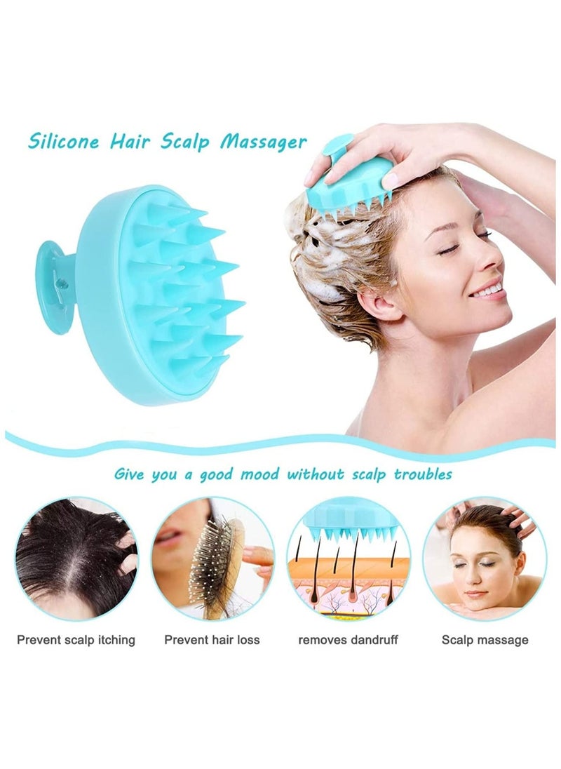 NIKITA.VIVI 2 Pcs Hair Scalp Massager Shampoo Brush for Shower,Scalp Scrubber with Soft Silicone Bristles for Hair Growth & Dandruff Treatment,Wet Dry Oil Hair Massager Hair Care Head Brush for All Hair Types  - Image 2