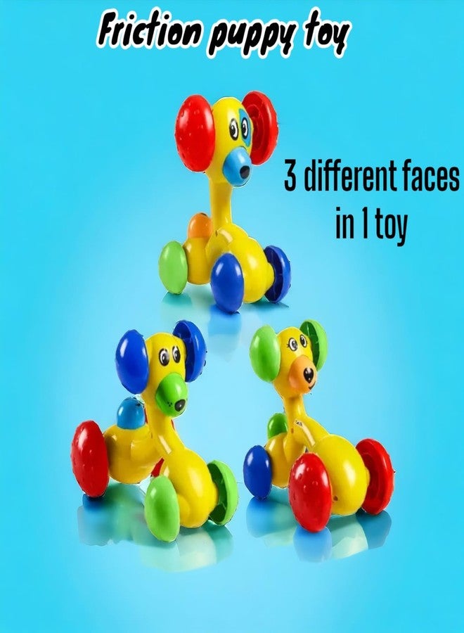 MOPANIRAJ 3 Face Role Play Dog Friction Toy Push and Go Puppy Car with 3 Expressions Interactive Animal Toy for Kids 1-4 Years - Motor Skills Development - Image 3