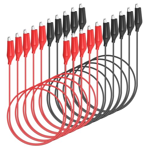 Goupchn 10PCS Alligator Clips Electrical Test Leads Dual Ended Crocodile Clips Jumper Wires for Circuit Connection Electrical Testing Red&Black - Image 1