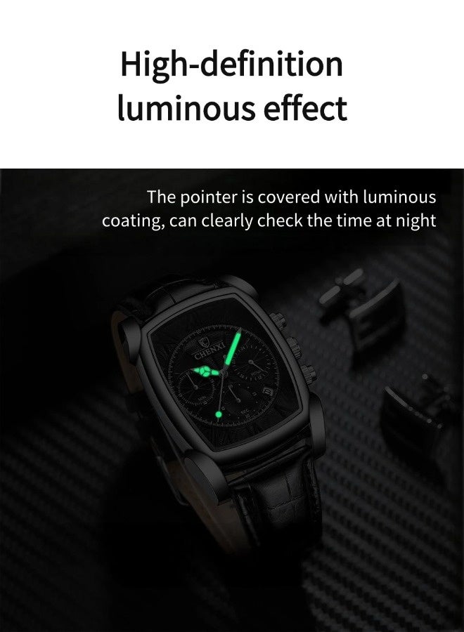 Chenxi Men's Waterproof Square Watch（Men's business watches, waterproof luminous quartz watches, square quartz watches） - Image 3