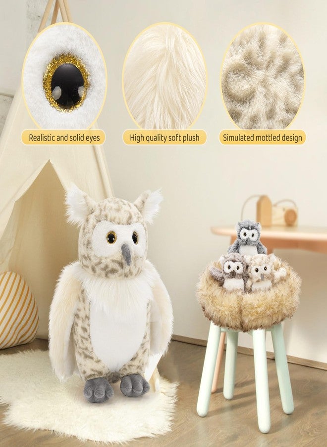 MorisMos Owl Stuffed Animals with Baby Inside 15 Inches, 7 Pcs Stuffed Owl Plush Toys with Little Baby Owls, Eggs, Nest, Gift for Kids Birthday Christmas - Image 5