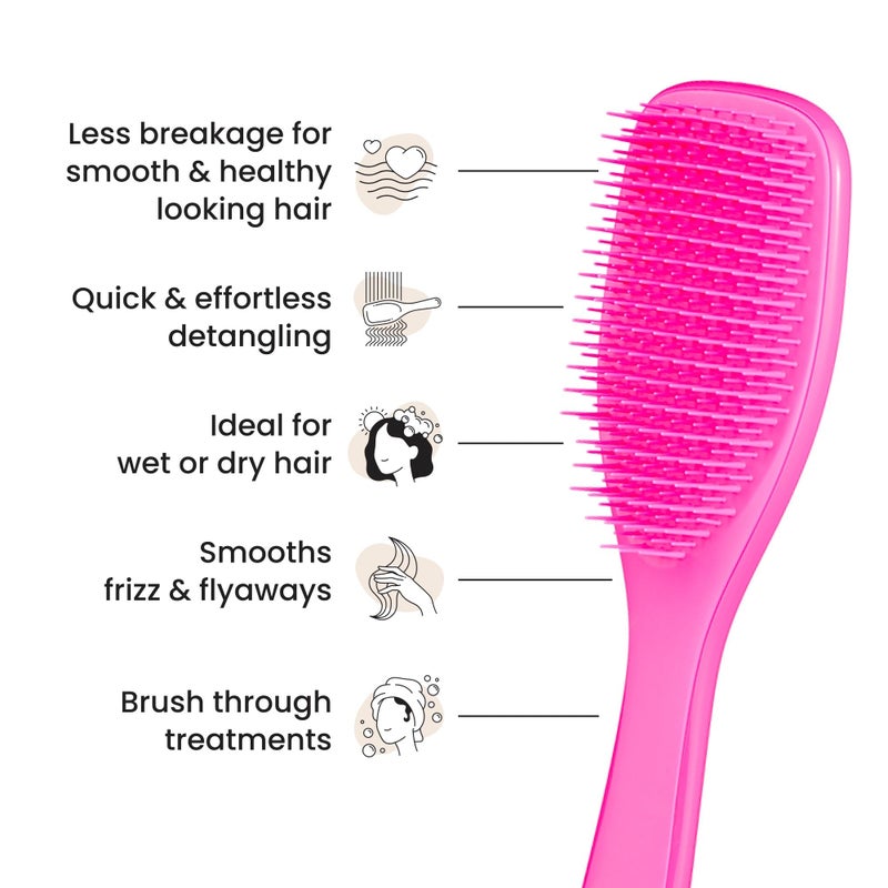 Tangle Teezer Ultimate Detangler Brush for Wet & Dry Hair, Eliminates Knots & Reduces Breakage for Straight to Wavy Hair Types, Runway Pink - Image 4