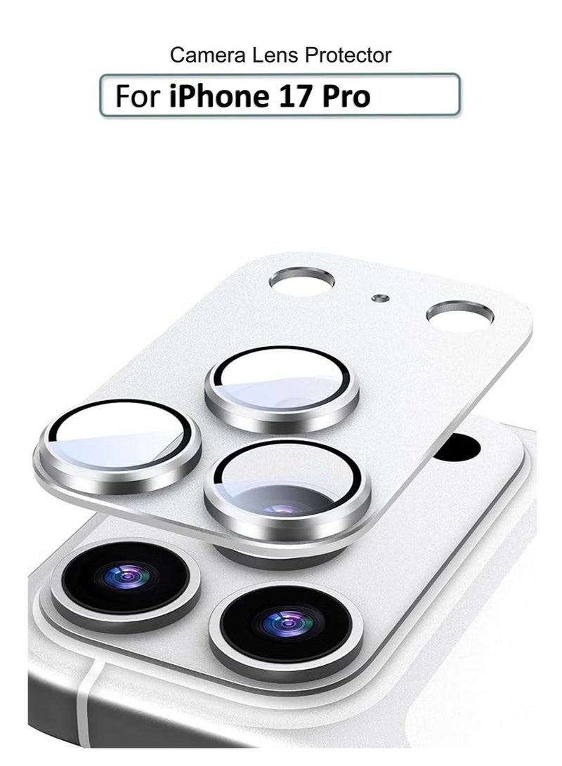 Camera protector for Apple iPhone 17 Pro - Back Camera Lens Glass Protector - 9H hardness HD clear protective glass - Lens shield/scratch-resistant camera glass protector/scratch-resistant/case compatible - Silver - Image 1