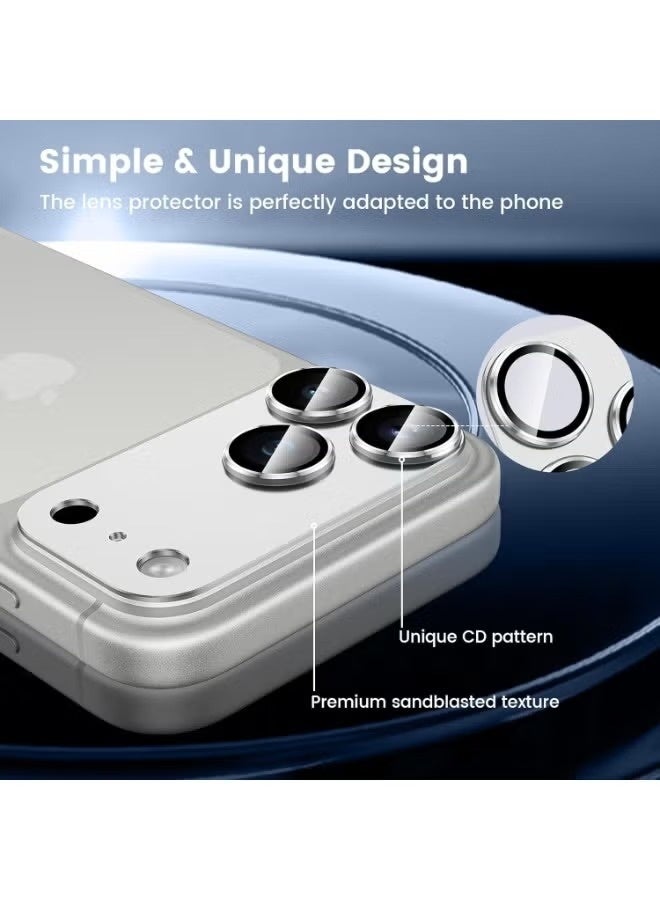 Camera protector for Apple iPhone 17 Pro - Back Camera Lens Glass Protector - 9H hardness HD clear protective glass - Lens shield/scratch-resistant camera glass protector/scratch-resistant/case compatible - Silver - Image 2