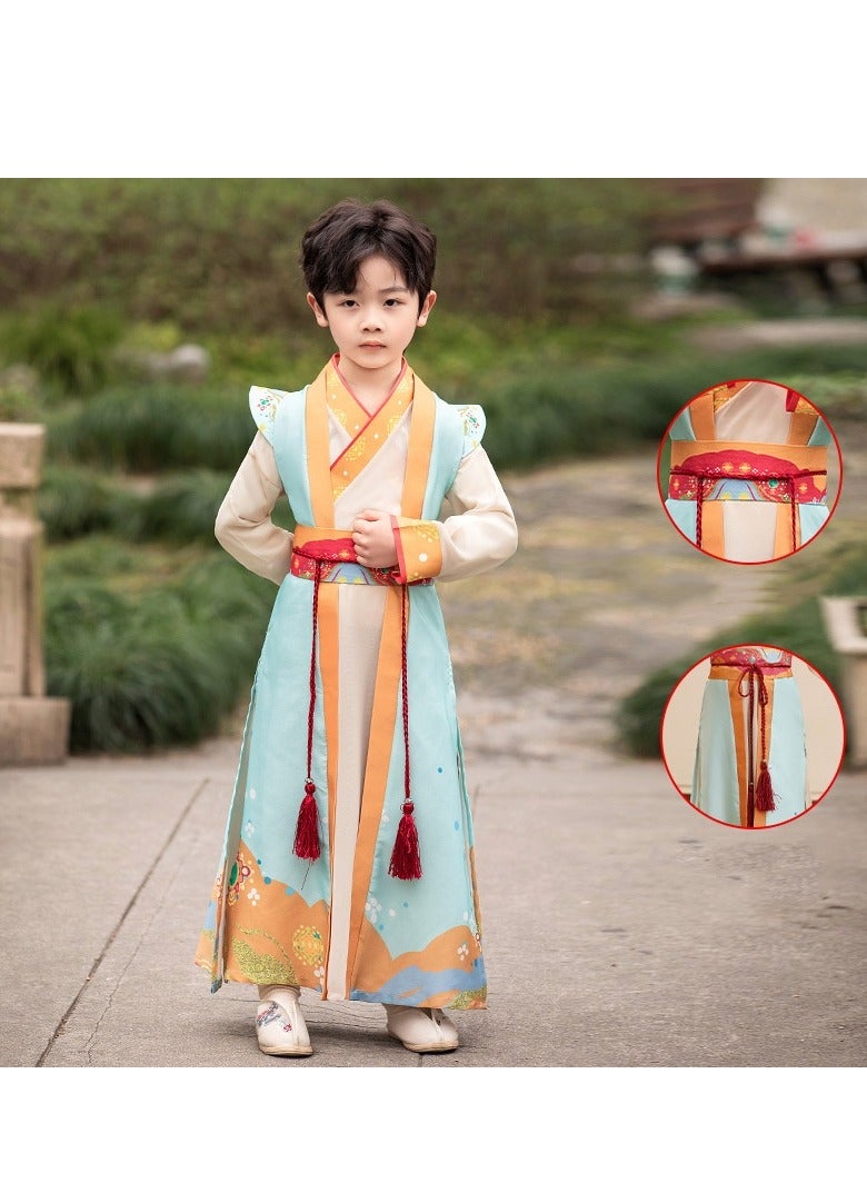 الصينية التقليدية هان فو هان فو القديمة الشرقية أنيقة سلالة تانغ 100 سم ارتفاع الأطفال - Image 2