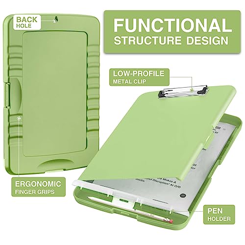 Sooez Clipboards with Storage High Capacity Clip Boards 85x11 with Storage Heavy Duty Nursing Clipboard Folder Plastic Clipboard with Pen Holder for Women Teachers Work School Office Supplies - Image 3