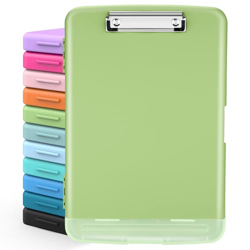 Sooez Clipboards with Storage High Capacity Clip Boards 85x11 with Storage Heavy Duty Nursing Clipboard Folder Plastic Clipboard with Pen Holder for Women Teachers Work School Office Supplies - Image 1