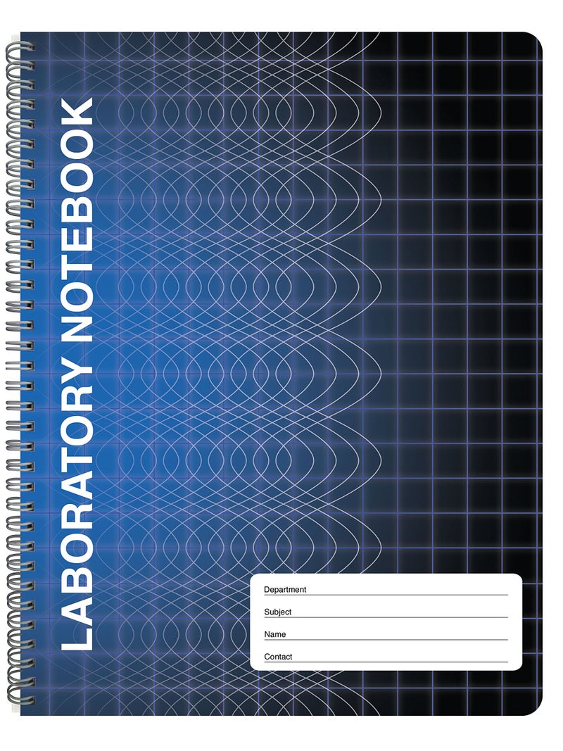 BookFactory Computation Lab Notebook - 100 Pages (9 1/4'' X 11 3/4'') - Scientific Grid Pages, Durable Translucent Cover, Wire-O Binding (Made in USA)