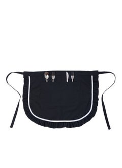 Waist Apron Half Apron, Black Waitress Server Aprons, Waitress Waiter Server Short Aprons with pockets, for Kitchen Cooking Restaurant, for Waitress Cosplay Costume