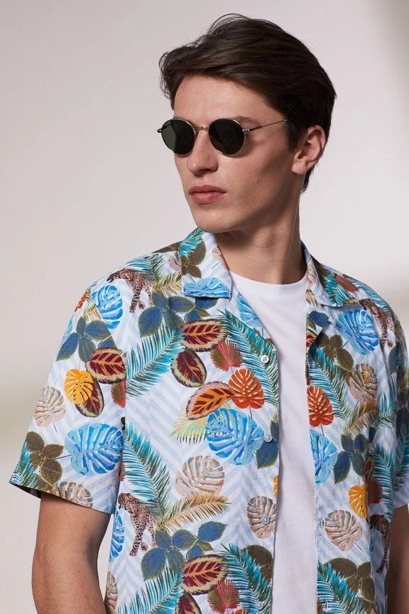 Vicomte A. Capri Floral Print Shirt 100% Cotton