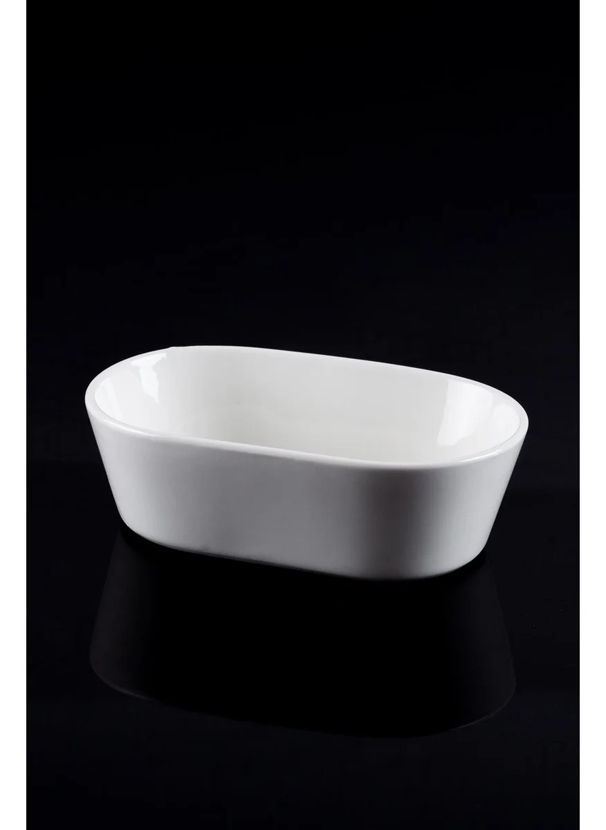 Acar Bianco Perla Porcelain Boat Oval Bowl - 16 cm