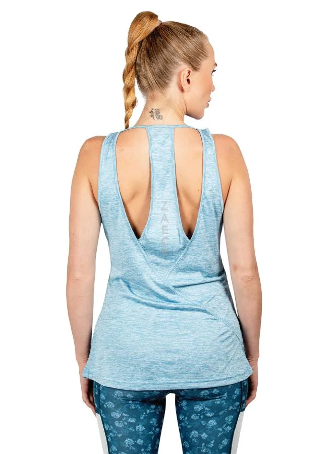 Zaecy Shallow Blue Women's Key-Hole Tank Top for Women | Best Price UAE