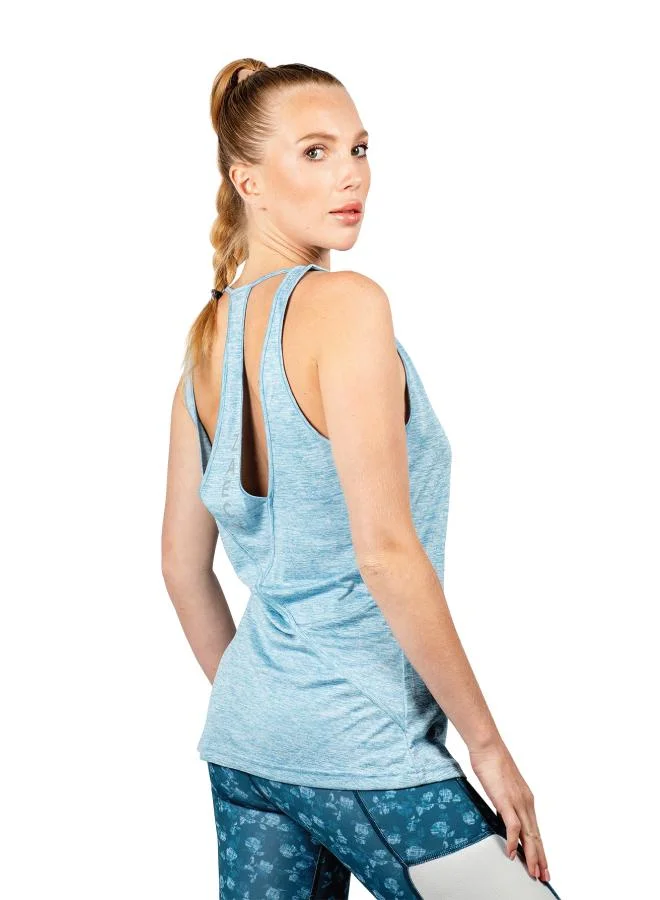 Zaecy Shallow Blue Women's Key-Hole Tank Top for Women | Best Price UAE