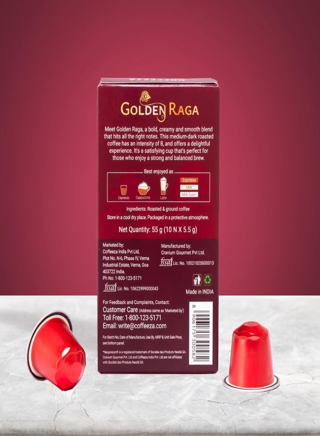 Coffeeza Delights Golden Raga Coffee Capsules (Budget-Friendly) Nespresso® Compatible Capsules |30 Coffee Pods - Image 3