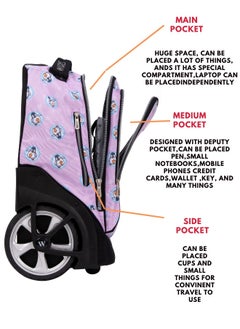 Wires 3 Piece Kids School Trolley Bag laptop compartment Big Wheels With Lunch bag & Pencil Case  - Image 4