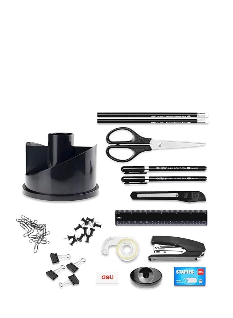deli Rotary Desk Organiser With Accessories Set