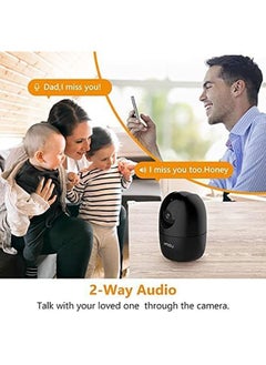 IMOU كاميرا أمان 360 درجة تصل إلى 256 جيجابايت تدعم بطاقة SD اتصال WiFi وEthernet 1080P Full HD وضع الخصوصية Alexa Google Assistant الكشف عن الإنسان ثنائي الاتجاه الصوت للرؤية الليلية Ranger 2 أسود  - Image 4