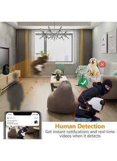 IMOU كاميرا أمان 360 درجة تصل إلى 256 جيجابايت تدعم بطاقة SD اتصال WiFi وEthernet 1080P Full HD وضع الخصوصية Alexa Google Assistant الكشف عن الإنسان ثنائي الاتجاه الصوت للرؤية الليلية Ranger 2 أسود  - Image 5