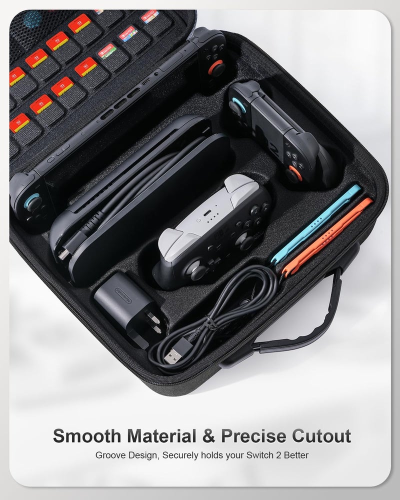 STARTRC GAMES Switch 2 Carrying Case for Nintendo Switch 2 (2025), Large All in One Hard Travel Case with Game Card Slots, Portable Carry Bag for Switch 2, Pro Controller and Other Accessories - Image 3