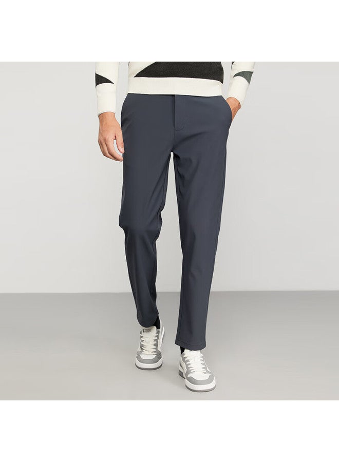 Dancing Wolves Wrinkle-resistant Business Casual Pants For Men, Versatile Men's Casual Trousers In Misty Blue, Size 28 - Image 1