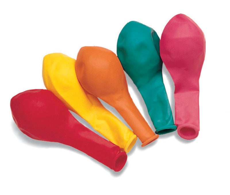 Hygloss Rubber Balloon, 4 Inches, Assorted Colors, Set of 12