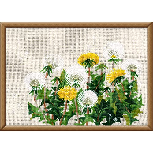 RIOLIS Dandelions 807 Floral Cross Stitch Kits 11x8 Cross Stitch Kits for Beginners Advanced Crossstitching Kits Adult Counted Stitching Kits Flowers Embroidery Kit
