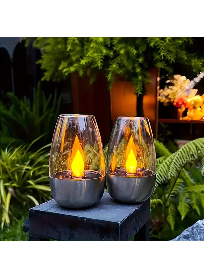 1pc Solar Flameless Candle Light Auto On Off Outdoor Indoor Garden Decoration - Image 2