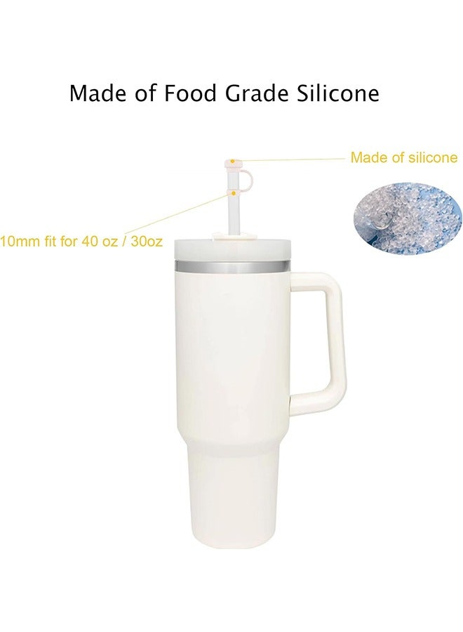 4 pcs Straw Topper Cap for Stanley Straw Cover 40 oz 30 oz 10mm Food Grade Silicone Stanley Cup Accessories Cute Large Cloud Straw Tips Cover Protector Plugs for Stanley Tumblers with Handle  - Image 2