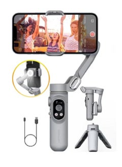 AOCHUAN Smart X 3-Axis Foldable Handheld Gimbal Stabilizer with Fill Light For Smart Phone Action Camera  - Image 1