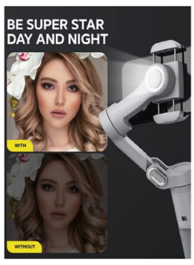 AOCHUAN - Smart X 3-Axis Foldable Handheld Gimbal Stabilizer with Fill Light For Smart Phone Action Camera - Image 1