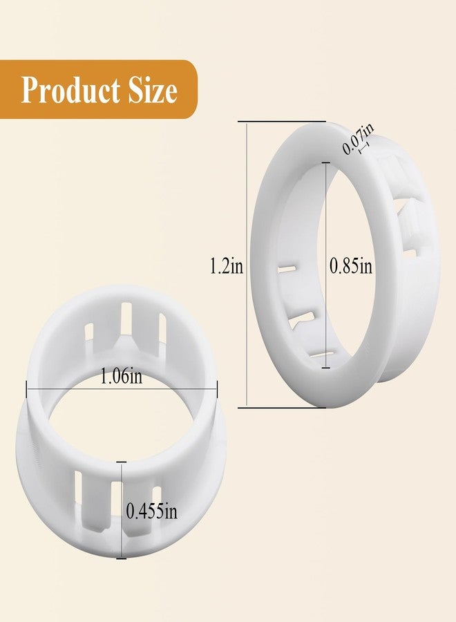 WFCYX 2 Pcs SB1.093-14 Shower Grab Bar Snap|Bushing|Grommet|White Nylon, Compatible with Heyco, Lasco, Aulpq Shower Grab Handle Bar, Fit for a 7/8" bar and a 1+1/8" Hole, Part# SB1093-14, SB-1093-14 - Image 5