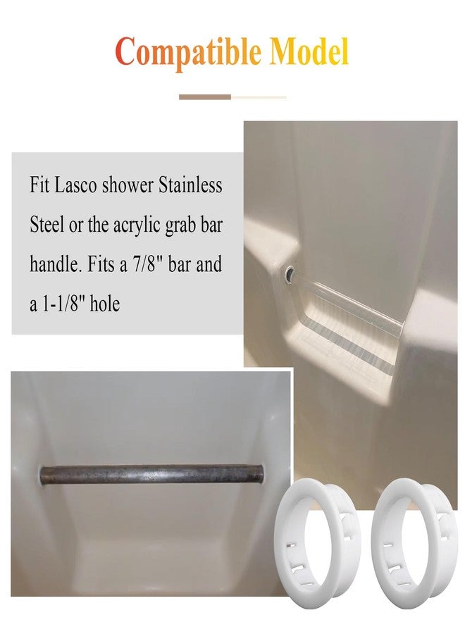 WFCYX 2 Pcs SB1.093-14 Shower Grab Bar Snap|Bushing|Grommet|White Nylon, Compatible with Heyco, Lasco, Aulpq Shower Grab Handle Bar, Fit for a 7/8" bar and a 1+1/8" Hole, Part# SB1093-14, SB-1093-14 - Image 3