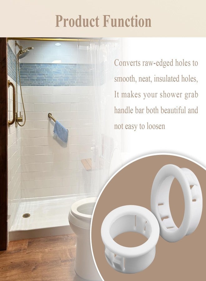 WFCYX 2 Pcs SB1.093-14 Shower Grab Bar Snap|Bushing|Grommet|White Nylon, Compatible with Heyco, Lasco, Aulpq Shower Grab Handle Bar, Fit for a 7/8" bar and a 1+1/8" Hole, Part# SB1093-14, SB-1093-14 - Image 4