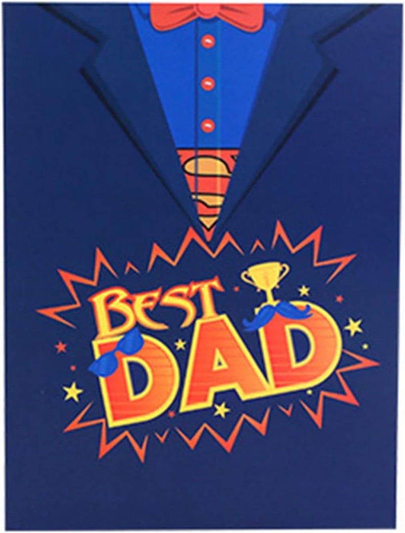 3D Father Day Best Dad Paper Greeting Card Blessing Wedding Invitation for Husband Festival Blessing Cards Father Day Funny - Image 3