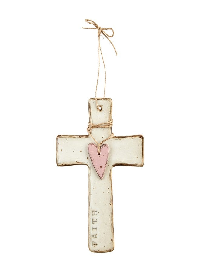 Mud Pie Spring Heart Cross, Faith, 6 1/2' x 5" - Image 1
