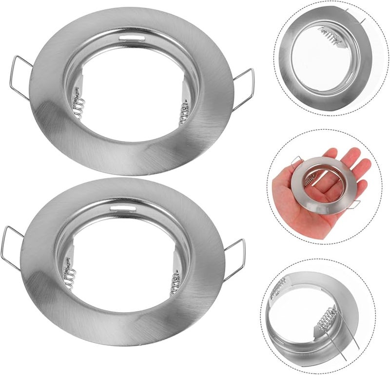 Operitacx 2 Pack Metal Recessed Light Cover Frames Round Downlight Housing Easy Installation - Image 5
