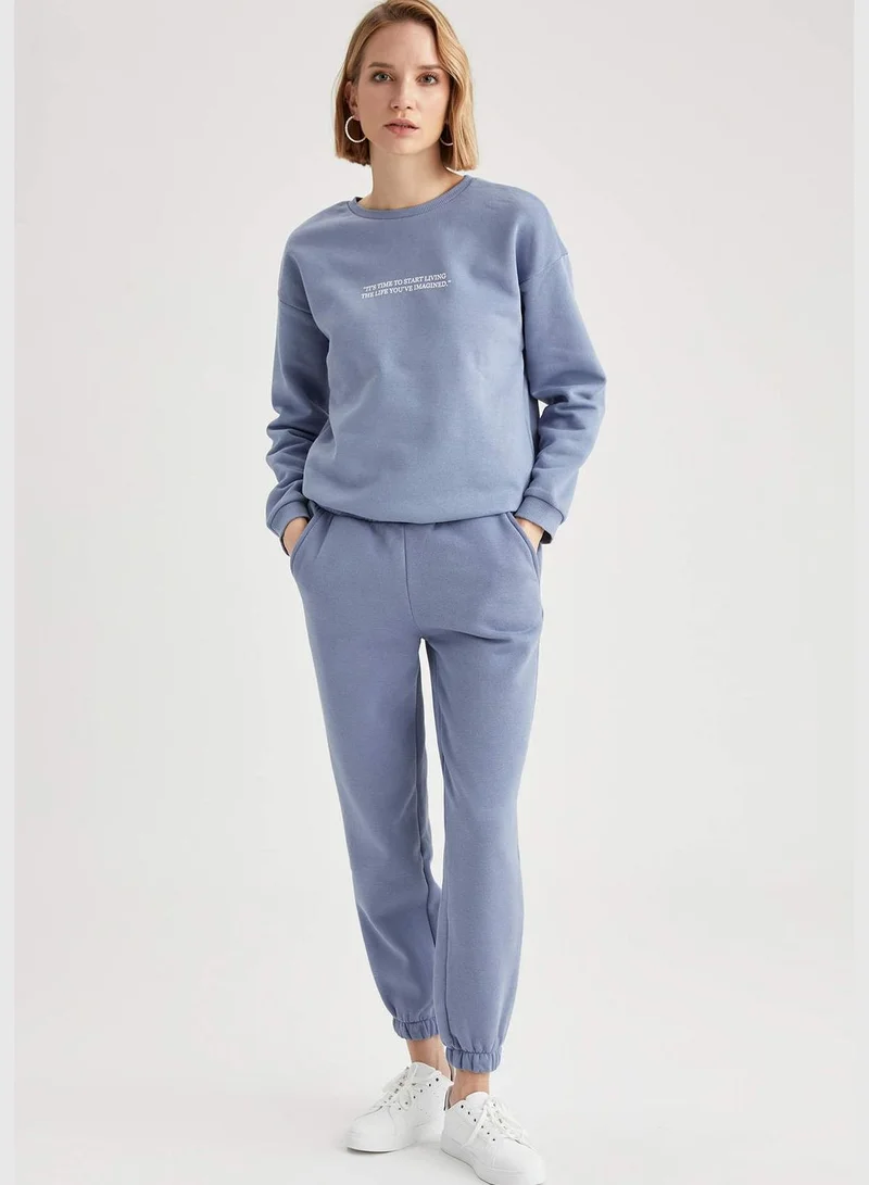 ديفاكتو Woman Knitted Regular Fit Crew Neck Sweat Shirt