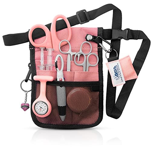 ASA TECHMED Nurse Utility Belt – Complete Medical Belt Utility Kit, Pro Pack Pocket Organizer Pouch Hip Bag for EMT, CNA, NP, PA, Student, Pink - Image 1