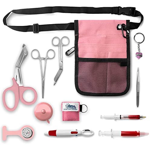 ASA TECHMED Nurse Utility Belt – Complete Medical Belt Utility Kit, Pro Pack Pocket Organizer Pouch Hip Bag for EMT, CNA, NP, PA, Student, Pink - Image 2