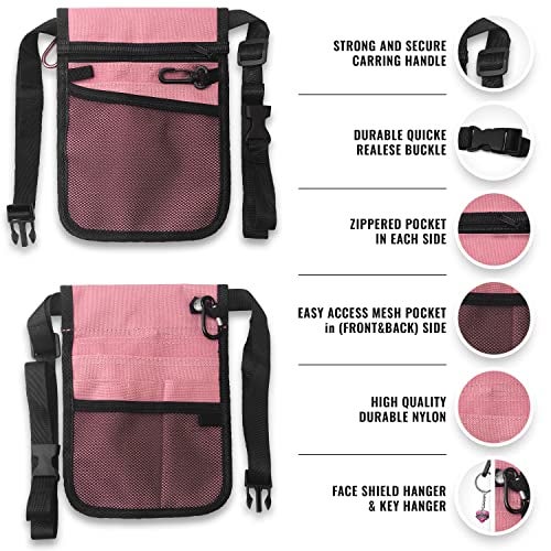 ASA TECHMED Nurse Utility Belt – Complete Medical Belt Utility Kit, Pro Pack Pocket Organizer Pouch Hip Bag for EMT, CNA, NP, PA, Student, Pink - Image 3