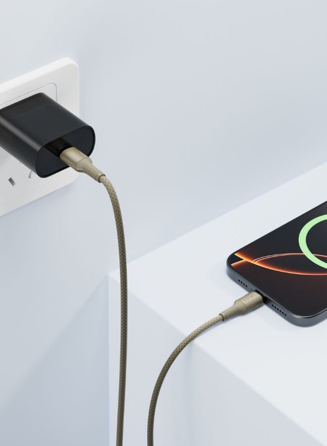 TELUX SWIFTX USB-C to USB-C Charging Cable 1m, 60W PD Fast Charging, Wear-Resistant Nylon Braid, Broad Compatibility, 10000+ Bend Lifespan, 480Mbps Data Transfer, Brown - Image 3