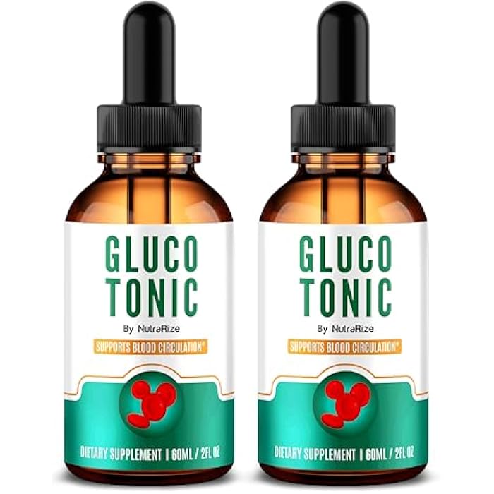 NutraRize (2 Pack) Gluco Tonic - Official Gluco Tonic Drops Formula, All Natural Support For Energy, Circulation, and Healthy Levels, Premium GlucoTonic Liquid Dropper, GlucoTonic En Gotas Review (60 Servings) - Image 1