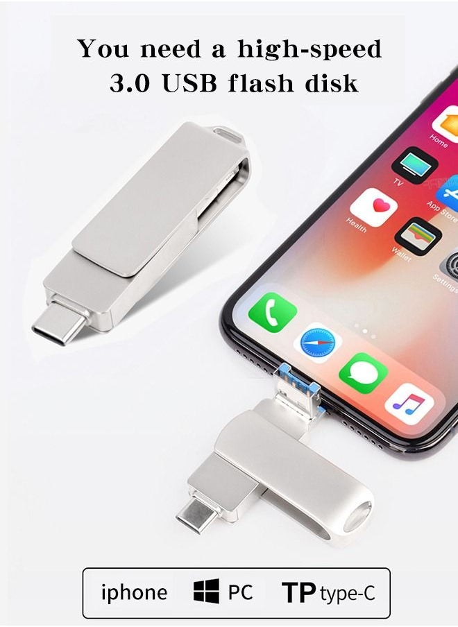 ZUOMIDIE Lightning Portable USB 3.0 Type-C Flash Drive 32 GB For iPhone/iPad  Silver  - Image 3