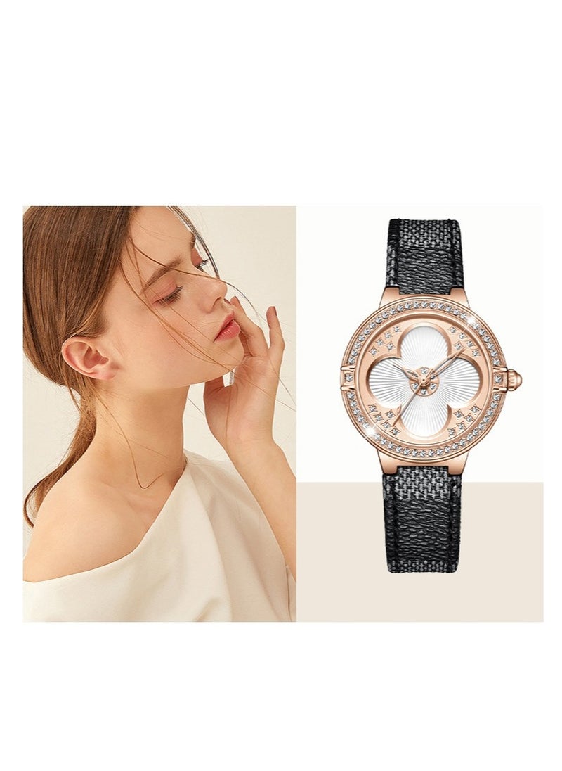 Meibin - Women's Fashion Diamond Lucky Clover Watch - Image 1