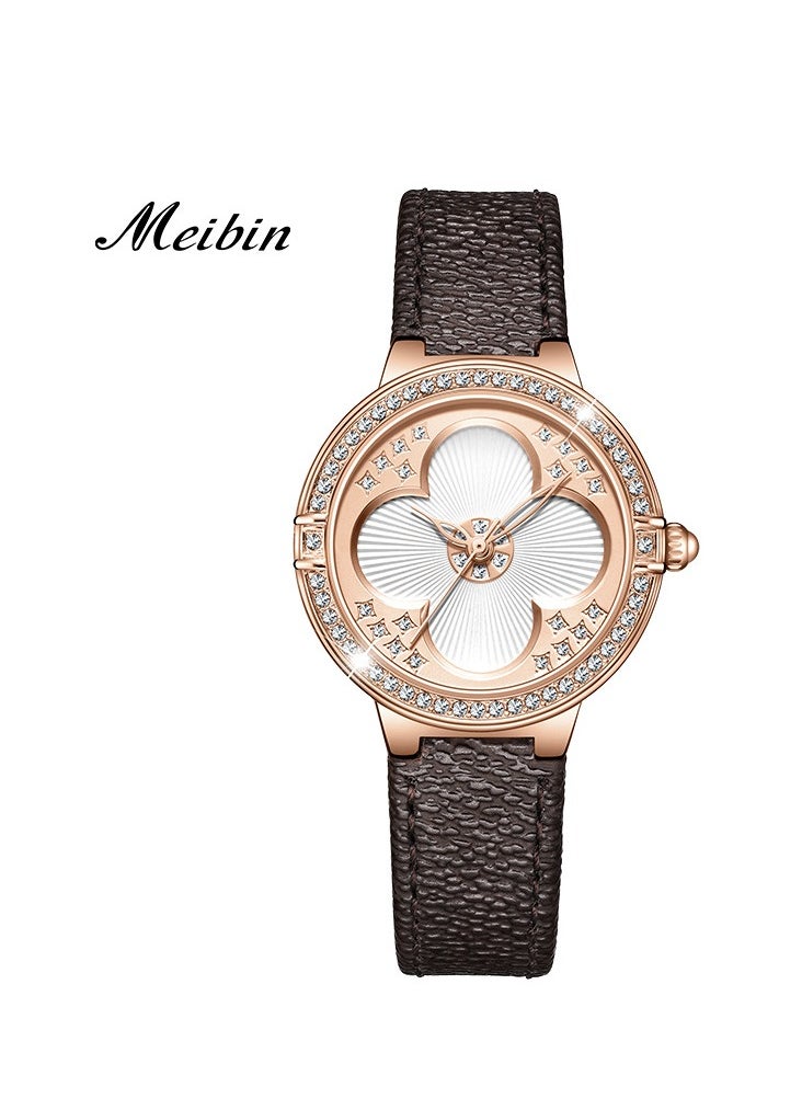 Meibin - Women's Fashion Diamond Lucky Clover Watch - Image 1